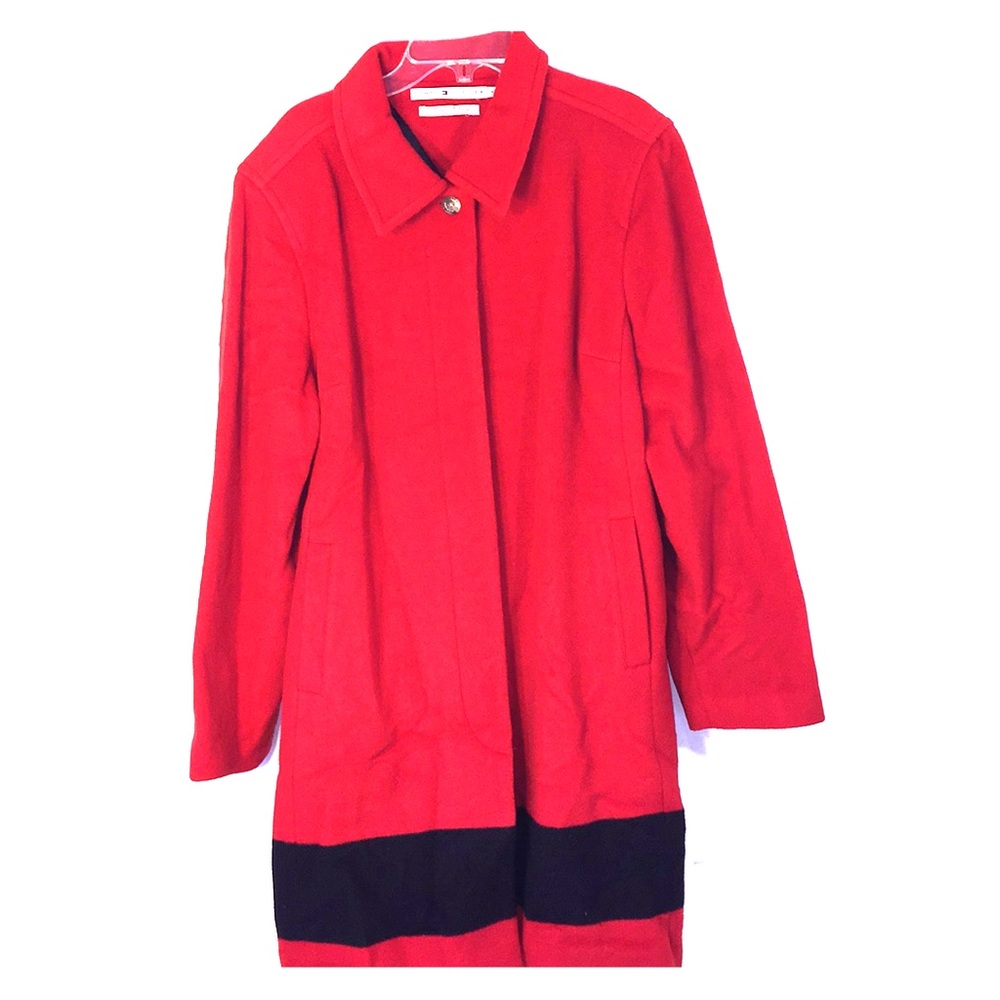 Tommy Hilfiger Wool Red Pea Coat XL